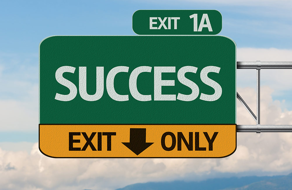 Success highway sign