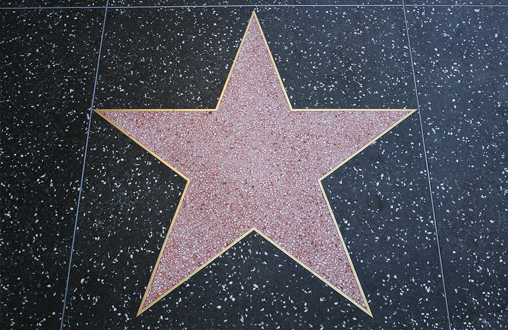 Star on the walk of fame sidewalk in Hollywood