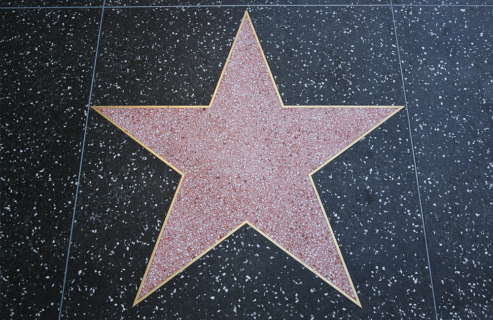 Star on Walk of Fame sidewalk in Hollywood