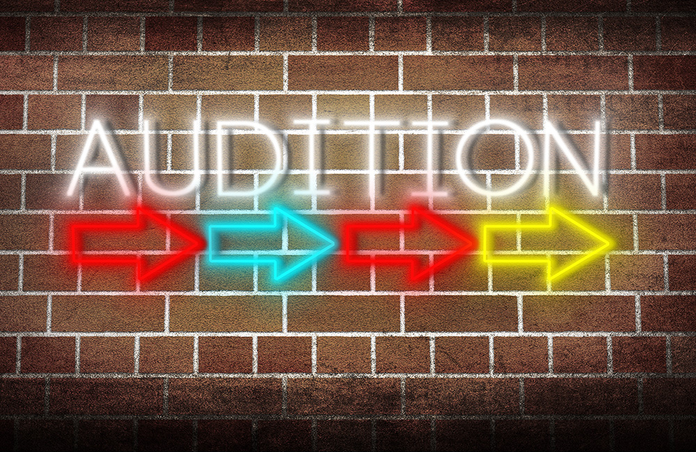 Audition this way sign