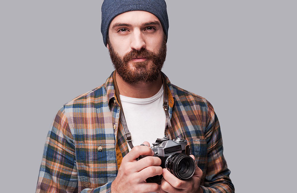 Hipster with camera